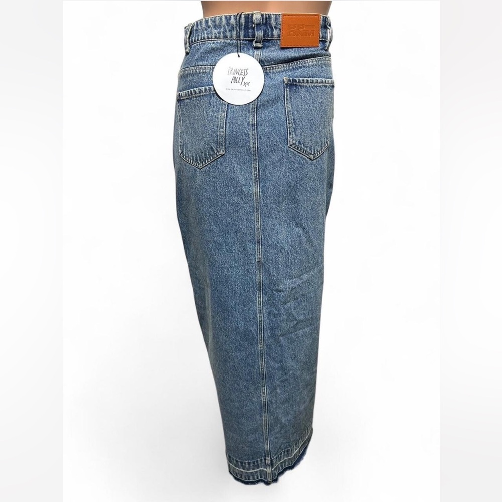 Brand New w/ Tags Princess Polly Maxi Denim Skirt w/ Logo Patch